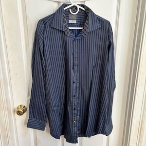 Thomas Dean | Men's Striped Blue Shirt | Size XXL